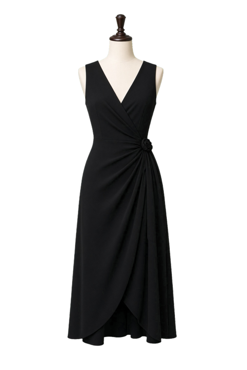 Black wrap dress